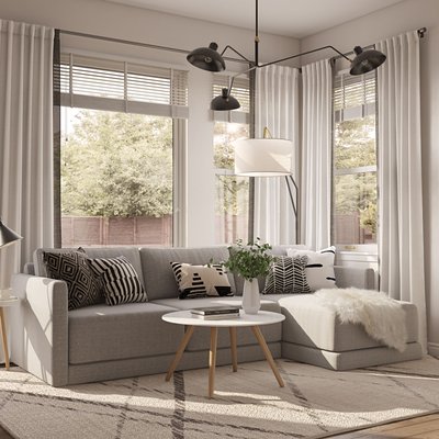 Contemporary, Midcentury Modern, Minimal, Scandinavian Living Room Design by Rhonda Stanbury Interior Designer Ilona