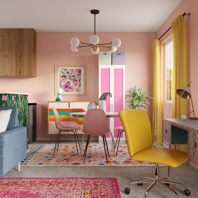 Eclectic, Bohemian, Vintage, Preppy Living Room Design by Rhonda Stanbury Interior Designer Samantha