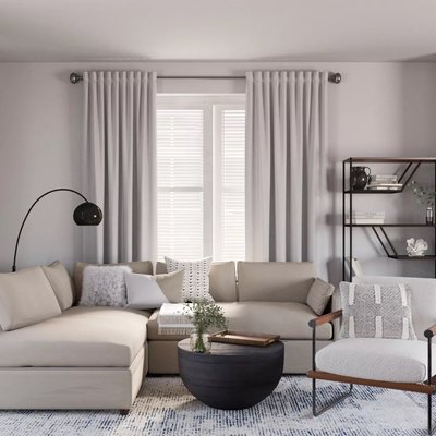 Modern, Industrial, Midcentury Modern Living Room Design by Rhonda Stanbury Interior Designer Mariel