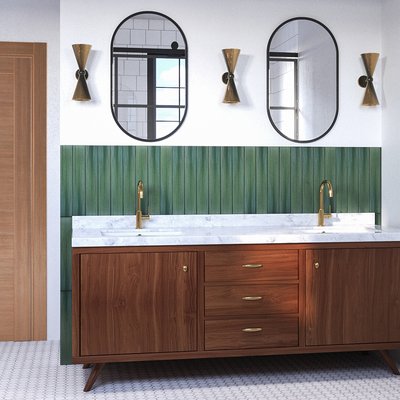 Midcentury Modern Bathroom Design by Rhonda Stanbury Interior Designer Autumn