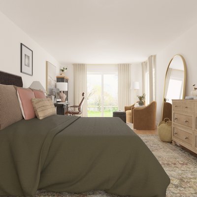 Contemporary, Modern, Transitional, Organic Modern, Warm Transitional Bedroom Design by Rhonda Stanbury Interior Designer Lilia