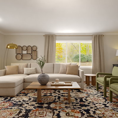 Warm Transitional Living Room Design by Rhonda Stanbury Interior Designer Tracy
