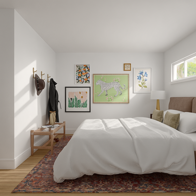Midcentury Modern, California Cool, Warm Transitional Bedroom Design by Rhonda Stanbury Interior Designer Kait