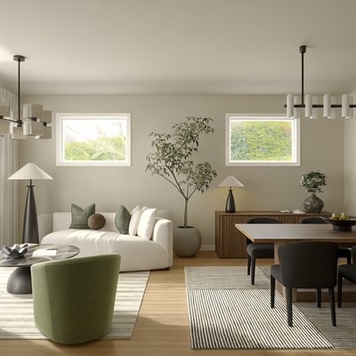 Modern, Inspired Modern, Contemporary Luxe, Artful Eclectic Living Room Design by Rhonda Stanbury Interior Designer Grace