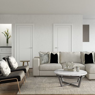 Contemporary, Glam Living Room Design by Rhonda Stanbury Interior Designer Lisa