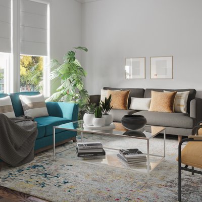 Contemporary Living Room Design by Rhonda Stanbury Interior Designer Stephanie