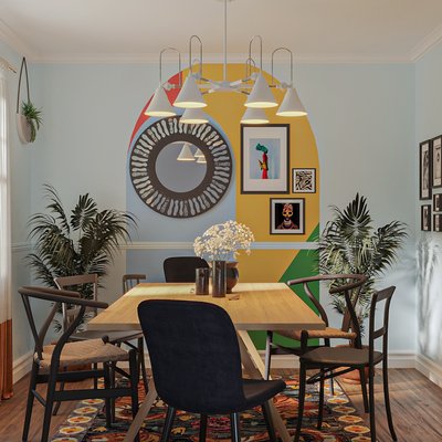 Eclectic, Bohemian, Global Dining Room Design by Rhonda Stanbury Interior Designer Catrina