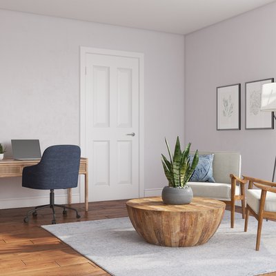 Bohemian, Coastal, Midcentury Modern Office Design by Rhonda Stanbury Interior Designer Christina