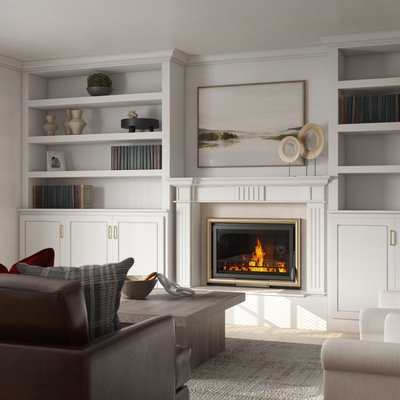 Traditional, Transitional, Vintage Living Room Design by Rhonda Stanbury Interior Designer Aubrey