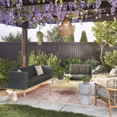Eclectic, Bohemian, Southwest Inspired Outdoor Space Design by Rhonda Stanbury Interior Designer Corey