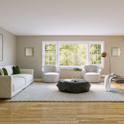 Midcentury Modern Living Room Design by Rhonda Stanbury Interior Designer Paulina