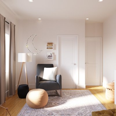 Contemporary, Bohemian, Midcentury Modern Nursery Design by Rhonda Stanbury Interior Designer Julieta