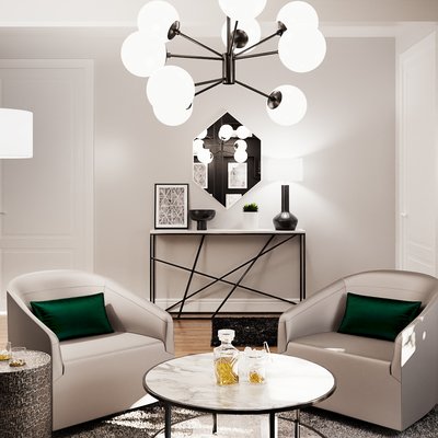 Contemporary, Midcentury Modern Living Room Design by Rhonda Stanbury Interior Designer Jonica