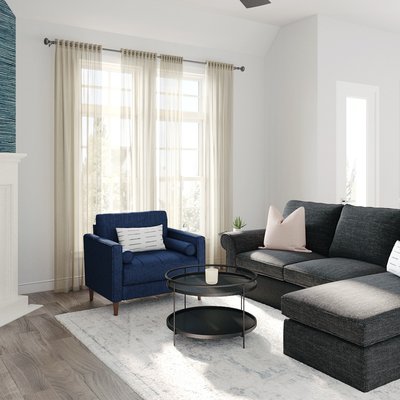 Modern, Industrial, Transitional Living Room Design by Rhonda Stanbury Interior Designer Jackie