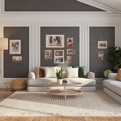 Contemporary, Bohemian, Midcentury Modern, Scandinavian Living Room Design by Rhonda Stanbury Interior Designer Jenna