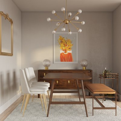 Contemporary, Eclectic, Bohemian, Midcentury Modern Dining Room Design by Rhonda Stanbury Interior Designer Mariela