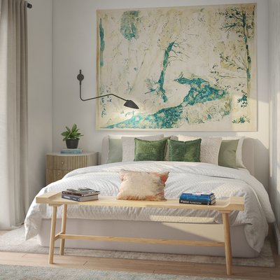 Bohemian, Glam, Midcentury Modern, Minimal, Scandinavian Bedroom Design by Rhonda Stanbury Interior Designer Carla