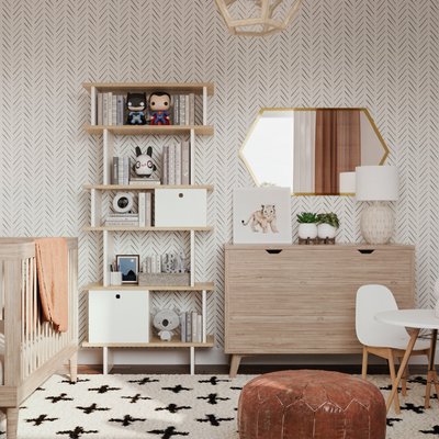 Modern, Bohemian, Scandinavian Nursery Design by Rhonda Stanbury Interior Designer Christina
