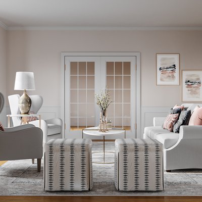 Contemporary, Glam, Traditional, Transitional, Preppy Living Room Design by Rhonda Stanbury Interior Designer Isaac