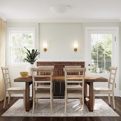 Bohemian, Farmhouse, Scandinavian Dining Room Design by Rhonda Stanbury Interior Designer Priscila
