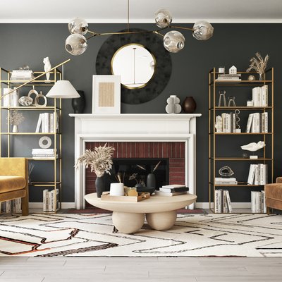 Contemporary, Bohemian, Midcentury Modern Living Room Design by Rhonda Stanbury Interior Designer Ghianella
