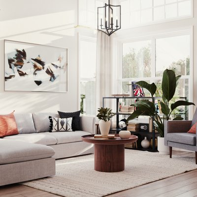 Midcentury Modern, Scandinavian Living Room Design by Rhonda Stanbury Interior Designer Abril