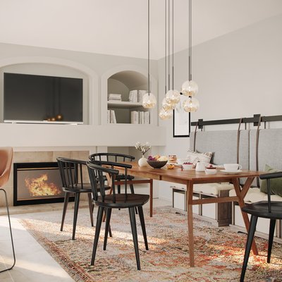 Modern, Farmhouse, Rustic Dining Room Design by Rhonda Stanbury Interior Designer Carla