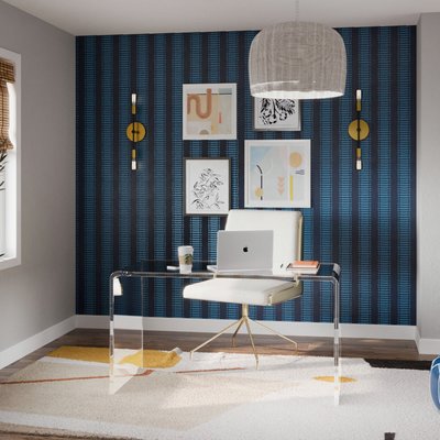 Contemporary, Eclectic, Bohemian, Glam, Midcentury Modern, Preppy Office Design by Rhonda Stanbury Interior Designer Gabrielle