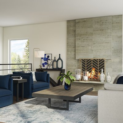 Contemporary, Modern, Glam, Industrial, Midcentury Modern Living Room Design by Rhonda Stanbury Interior Designer Christina