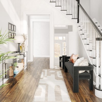 Eclectic, Bohemian, Midcentury Modern Entryway Design by Rhonda Stanbury Interior Designer Freddi
