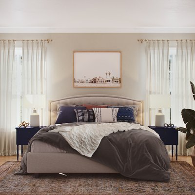 Classic, Bohemian, Coastal, Transitional Bedroom Design by Rhonda Stanbury Interior Designer Brit