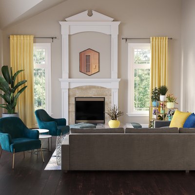 Contemporary, Modern, Midcentury Modern Living Room Design by Rhonda Stanbury Interior Designer Megan