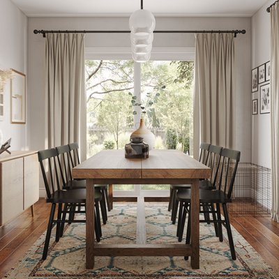Modern, Bohemian, Farmhouse, Midcentury Modern Dining Room Design by Rhonda Stanbury Interior Designer Sara