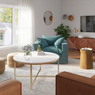 Bohemian, Midcentury Modern Living Room Design by Rhonda Stanbury Interior Designer Josefina