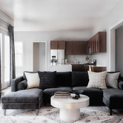 Modern, Industrial, Rustic, Midcentury Modern, Minimal, Scandinavian Living Room Design by Rhonda Stanbury Interior Designer Brit