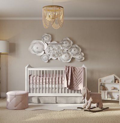 Glam, Classic Contemporary Nursery Design by Rhonda Stanbury Interior Designer Charna