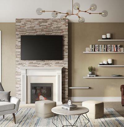 Modern, Bohemian, Midcentury Modern Living Room Design by Rhonda Stanbury Interior Designer Carolyn