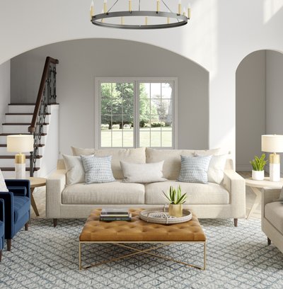 Contemporary, Modern, Farmhouse, Minimal, Scandinavian Living Room Design by Rhonda Stanbury Interior Designer Tara