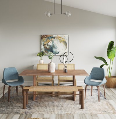 Contemporary, Modern, Eclectic, Midcentury Modern Dining Room Design by Rhonda Stanbury Interior Designer Fendy