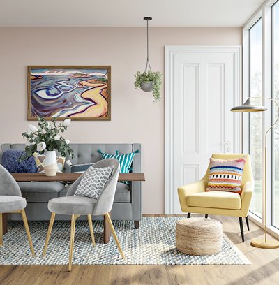 Bohemian, Midcentury Modern Office Design by Rhonda Stanbury Interior Designer Samantha
