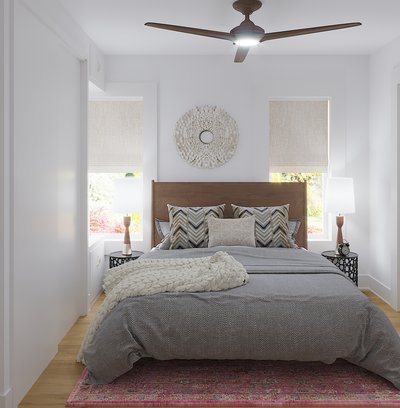 Bohemian, Midcentury Modern Bedroom Design by Rhonda Stanbury Interior Designer Abi