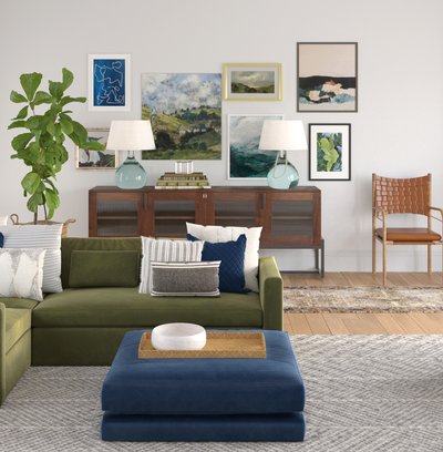 Eclectic Living Room Design by Rhonda Stanbury Interior Designer Natalie