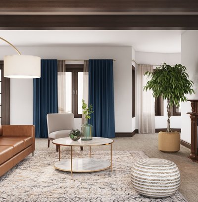 Contemporary, Modern, Eclectic, Transitional, Midcentury Modern Living Room Design by Rhonda Stanbury Interior Designer Masooma