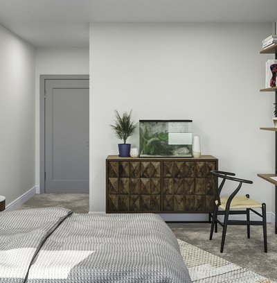 Modern, Industrial, Southwest Inspired, Midcentury Modern, Minimal Bedroom Design by Rhonda Stanbury Interior Designer Natalie