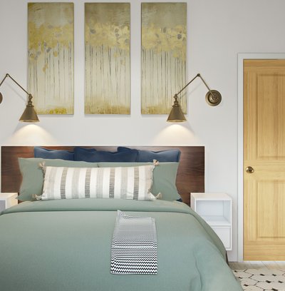 Eclectic, Bohemian, Midcentury Modern, Scandinavian Bedroom Design by Rhonda Stanbury Interior Designer Tawni