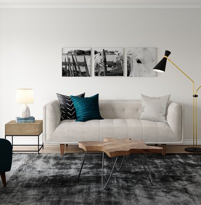 Midcentury Modern Living Room Design by Rhonda Stanbury Interior Designer Sara