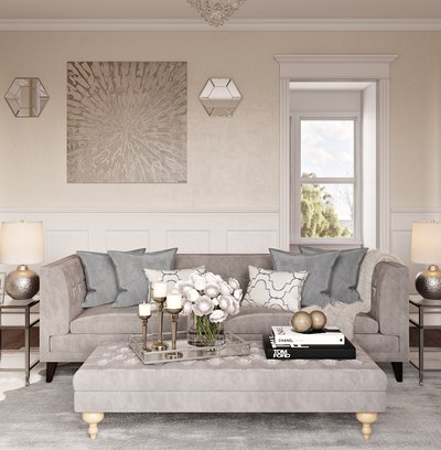 Contemporary, Coastal, Glam Living Room Design by Rhonda Stanbury Interior Designer Miriama