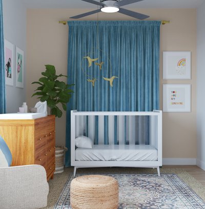 Classic, Bohemian, Midcentury Modern Nursery Design by Rhonda Stanbury Interior Designer Dani