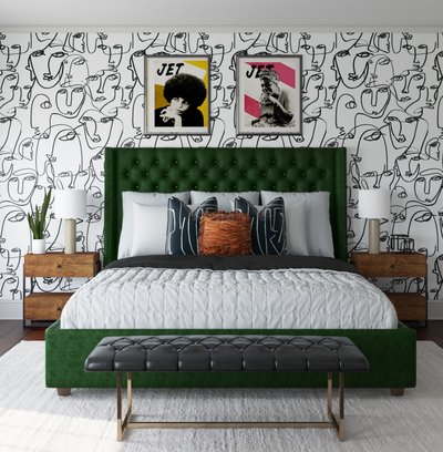 Modern, Glam, Global, Minimal Bedroom Design by Rhonda Stanbury Interior Designer Sierra