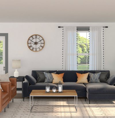Bohemian, Coastal, Farmhouse, Minimal, Scandinavian Living Room Design by Rhonda Stanbury Interior Designer Laura